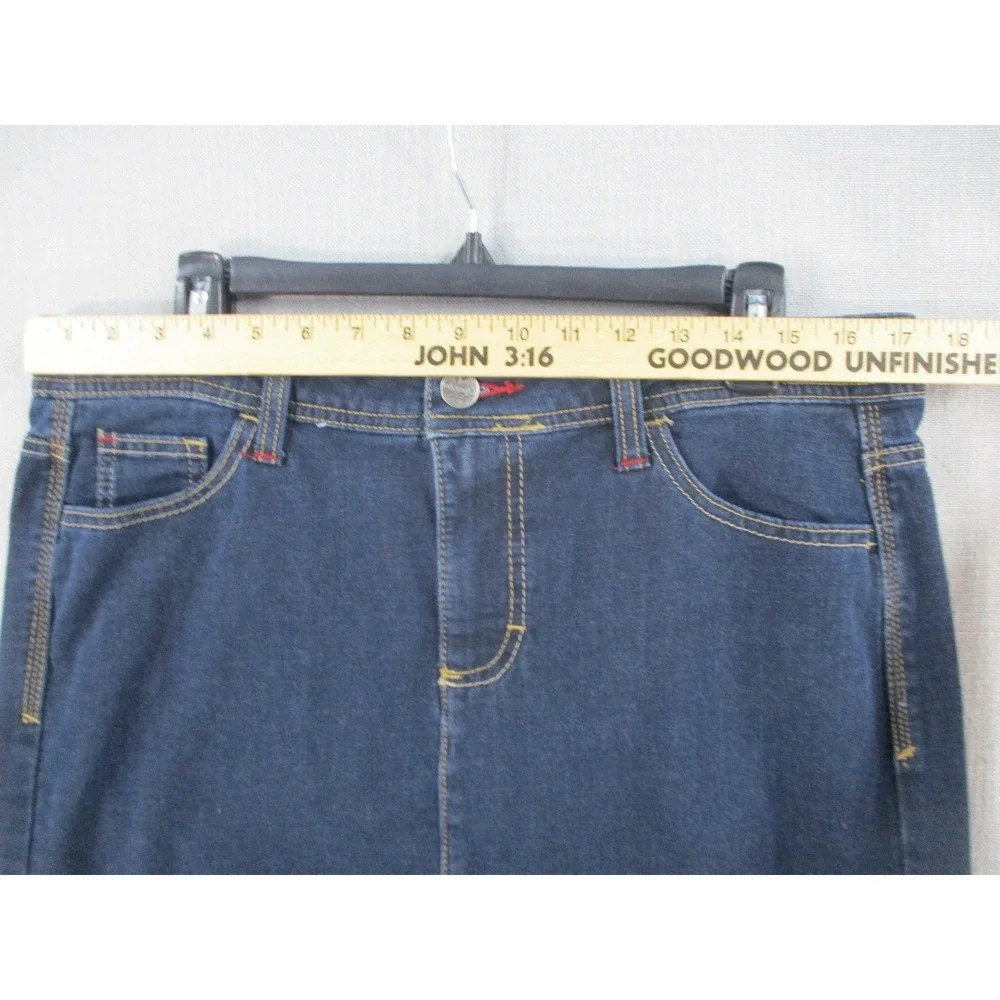 Wrangler Womens Dark Wash Denim Skirt Size 12M  Straight Jean Skirt